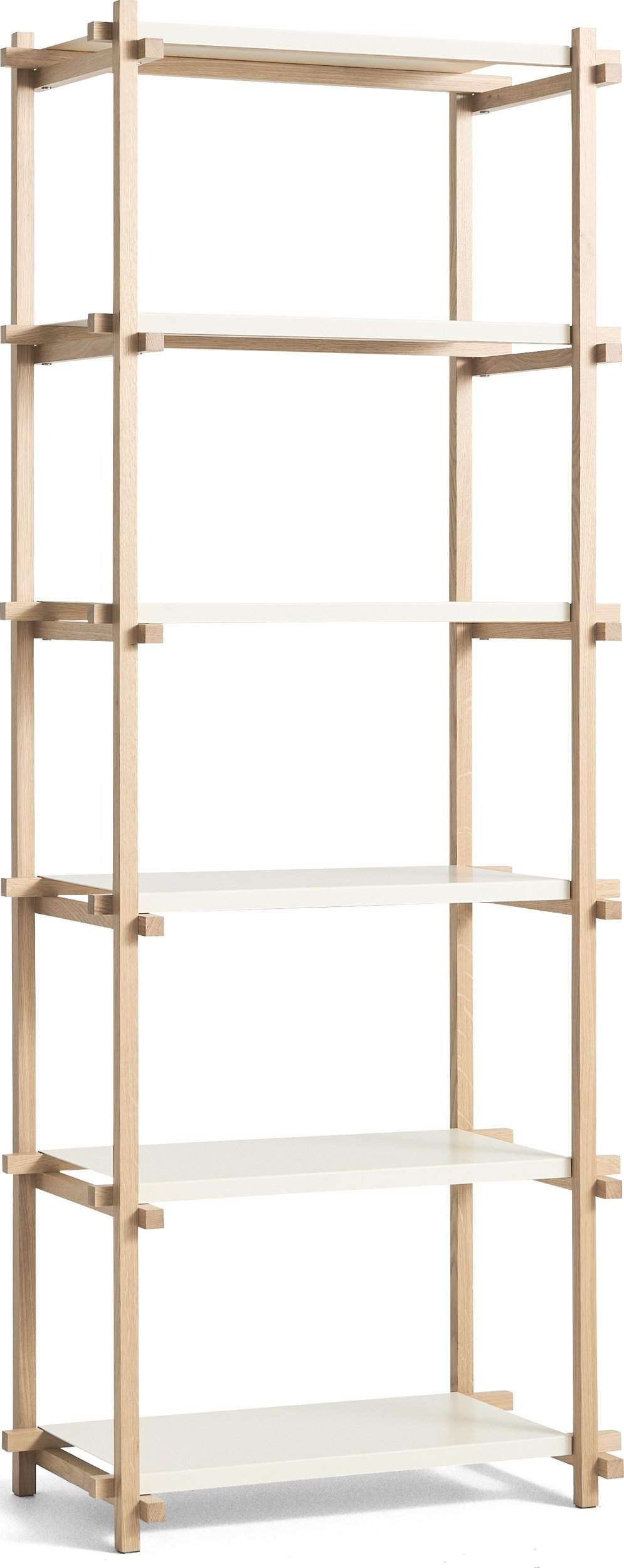 Regał Woody 196,5 cm biały dębowa rama