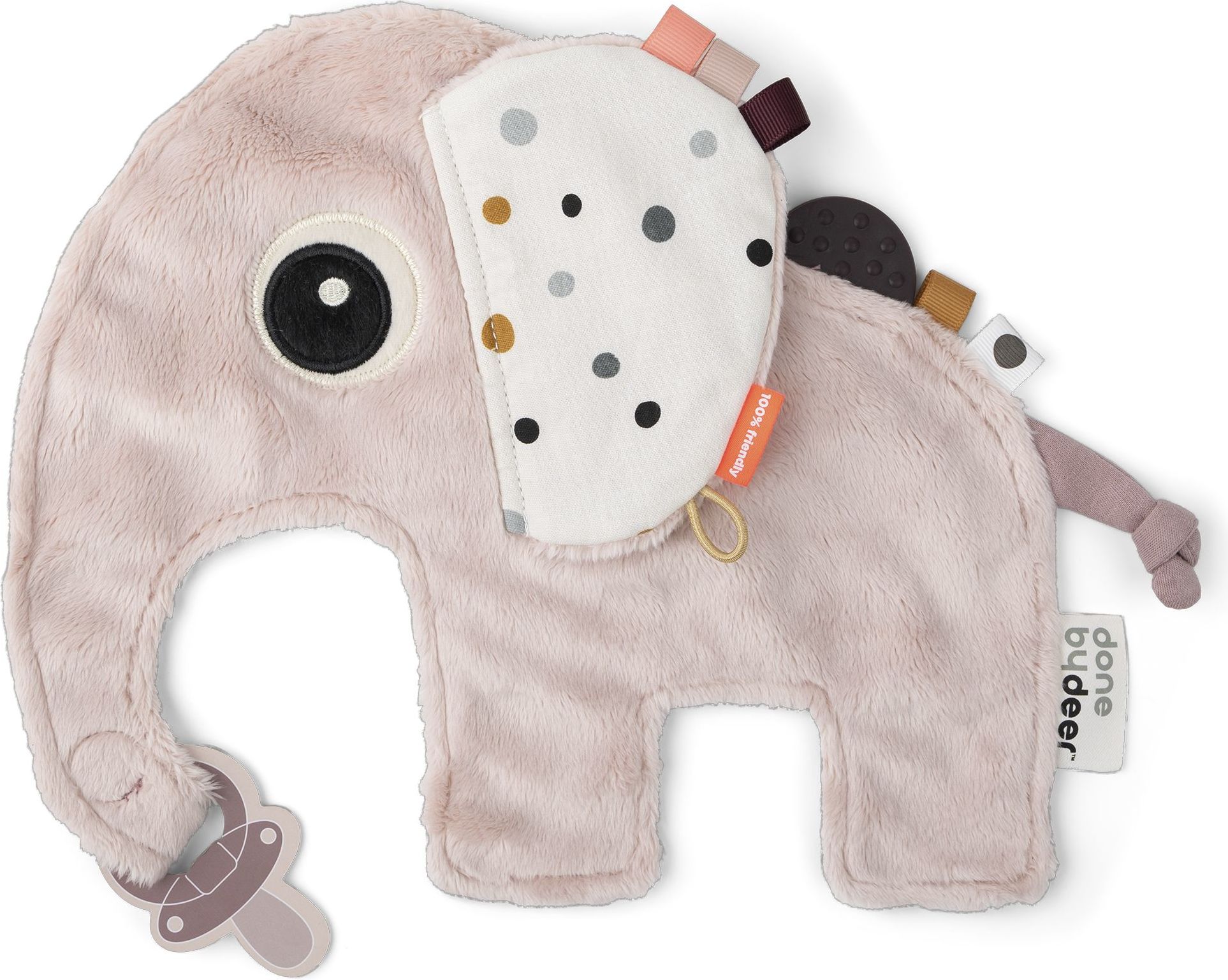 Zawieszka do smoczka Elphee płaska różowa