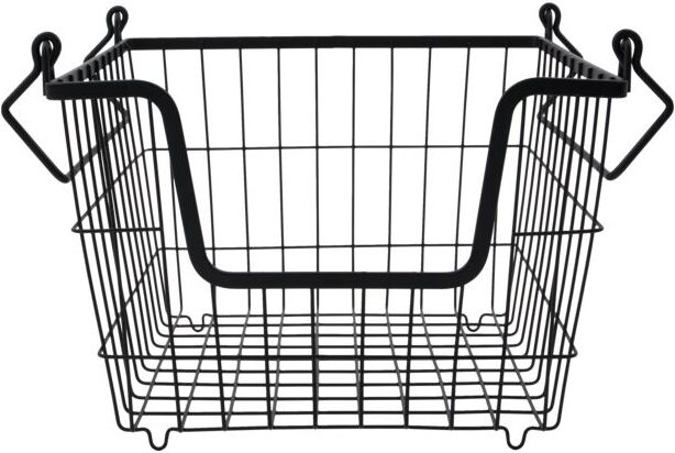 Kosz do przechowywania Taw 20,3 cm czarny mat z uchwytami