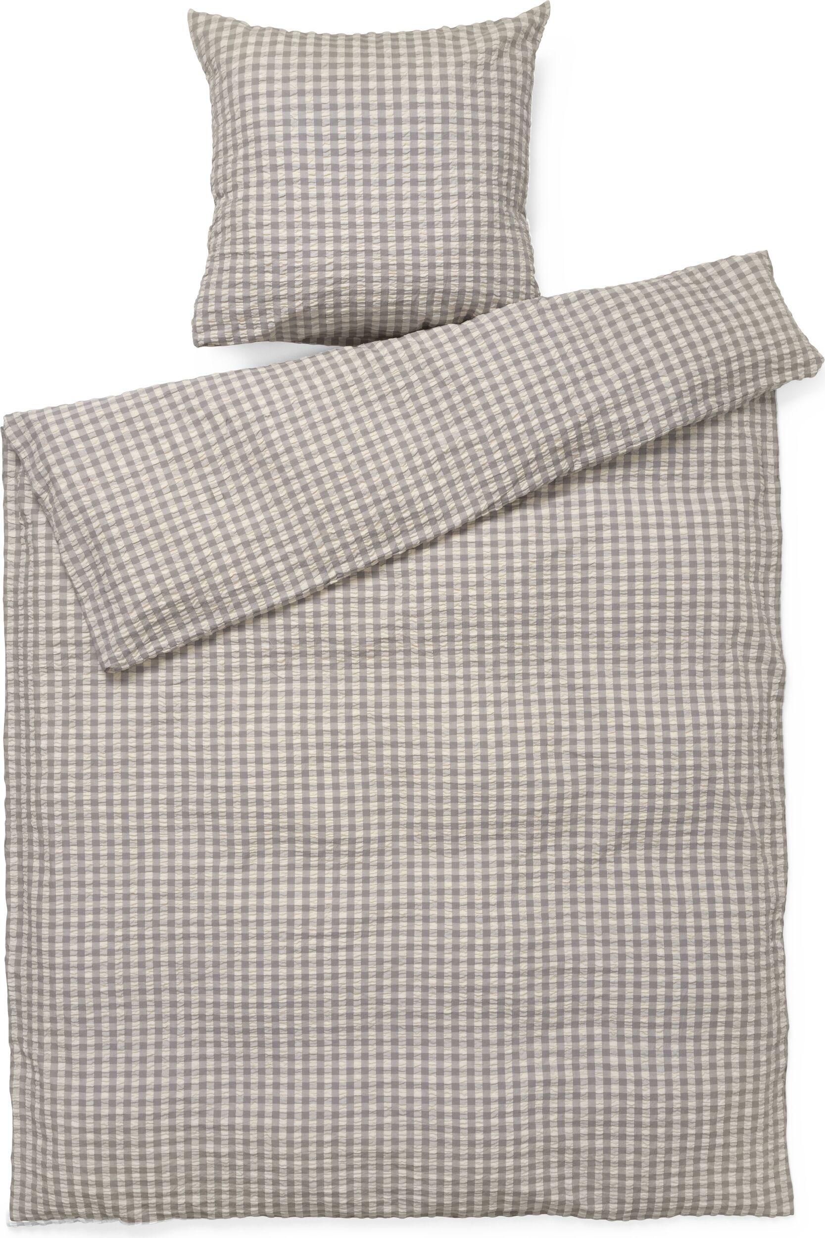 Pościel Bæk & Bølge 140 x 200 cm szara z poszewką na poduszkę 60 x 63 cm