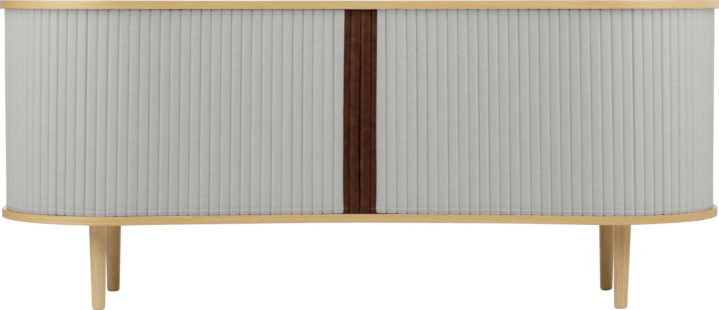 Szafka Audacious 160 cm jasnoszara na dębowych nogach