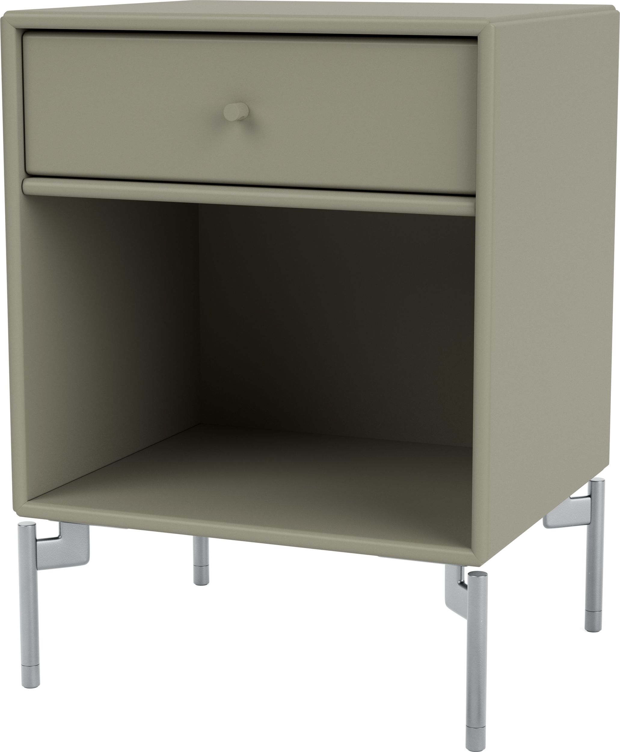 Szafka nocna Dream brązowozielona na chromowanych nogach