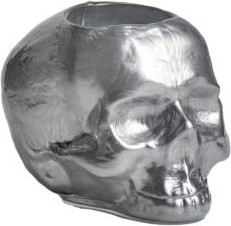 Świecznik na tealighty Still life czaszka 11,5 cm srebrny
