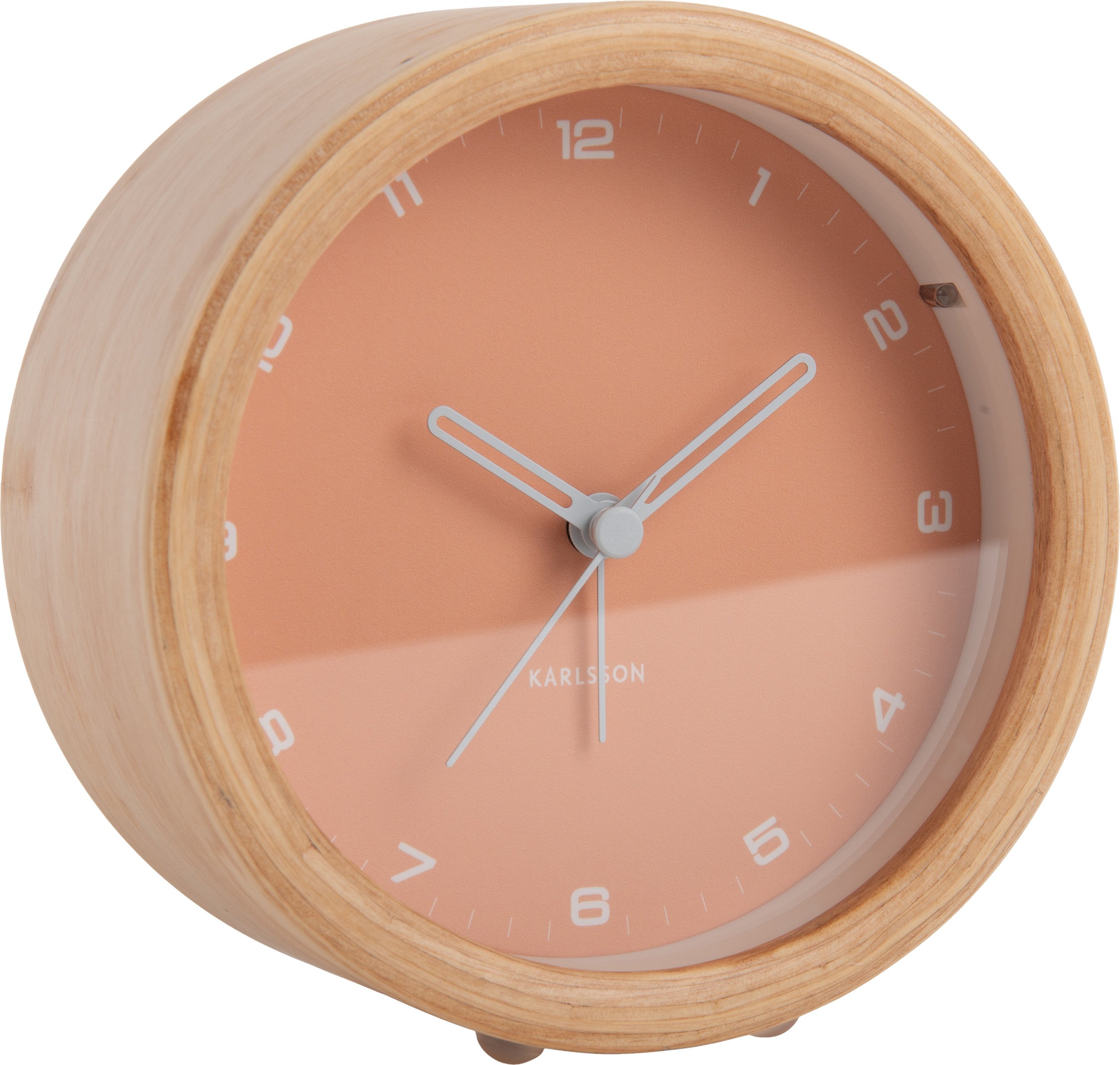 Budzik Gentle jasnopomarańczowy drewniany