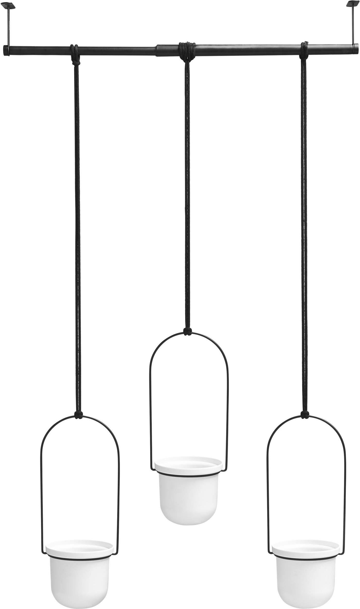 Doniczki wiszące Triflora czarny reling