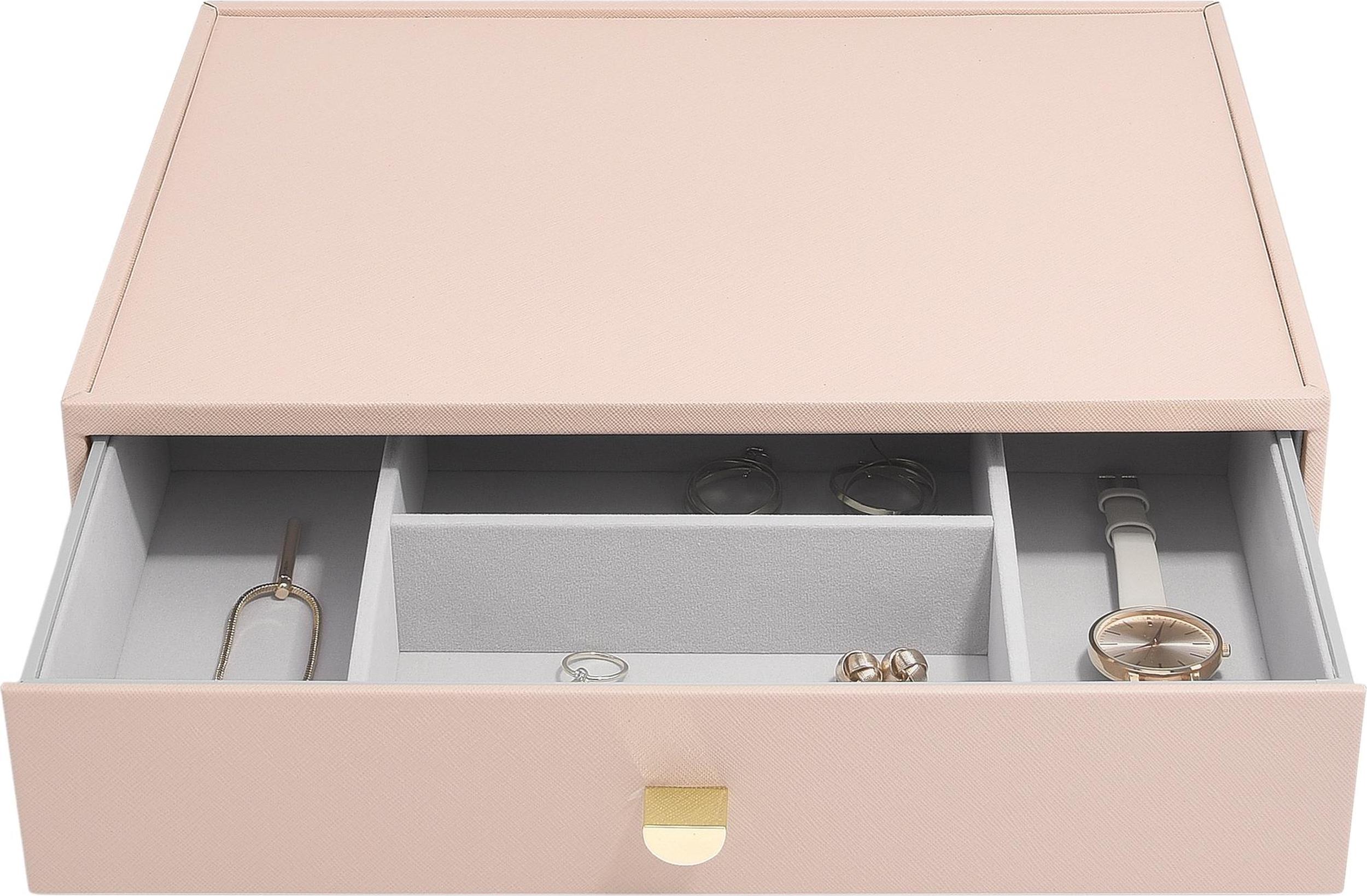 Szkatułka na biżuterię Stackers głęboka supersize różowa z szufladą