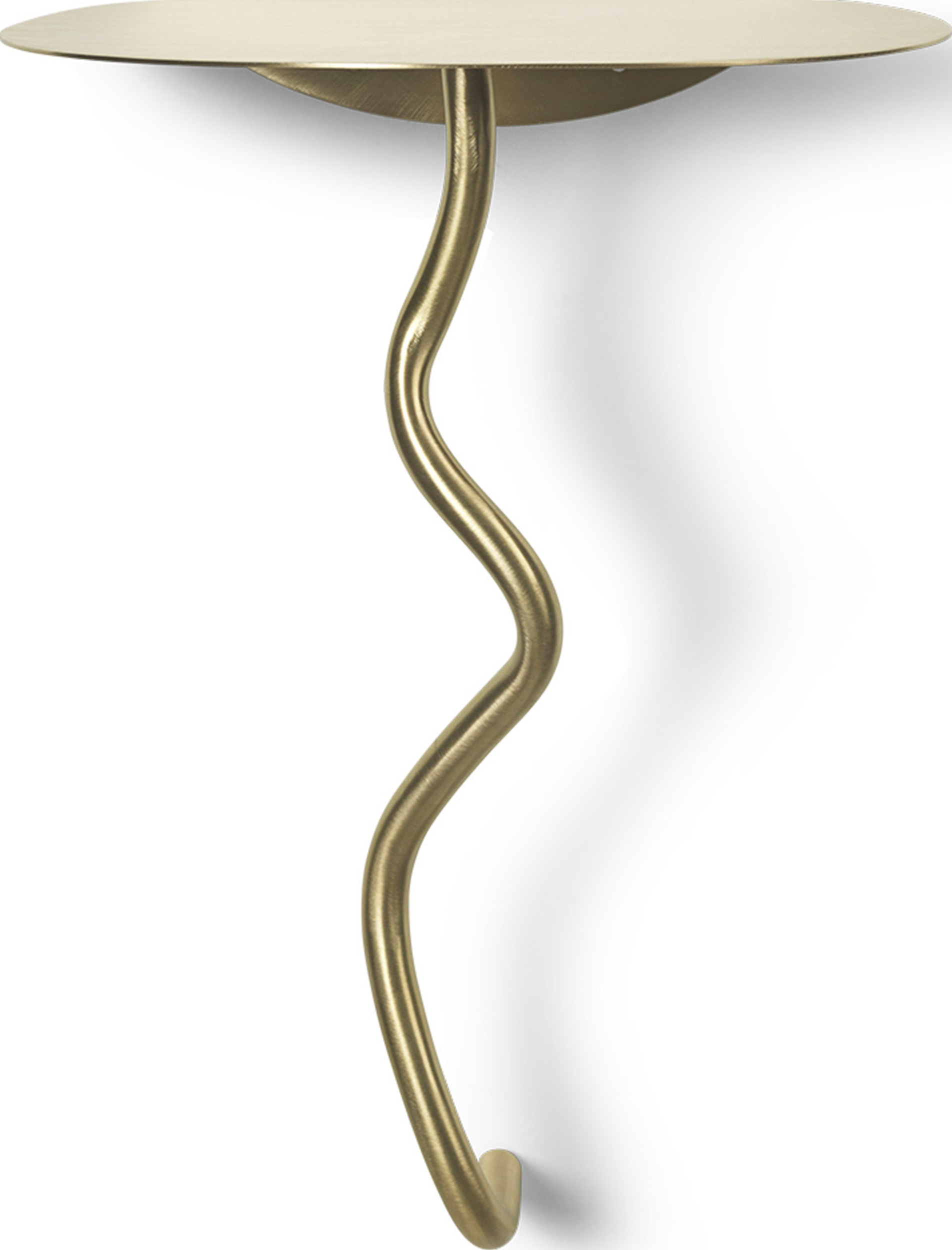 Stolik ścienny Curvature mosiądz