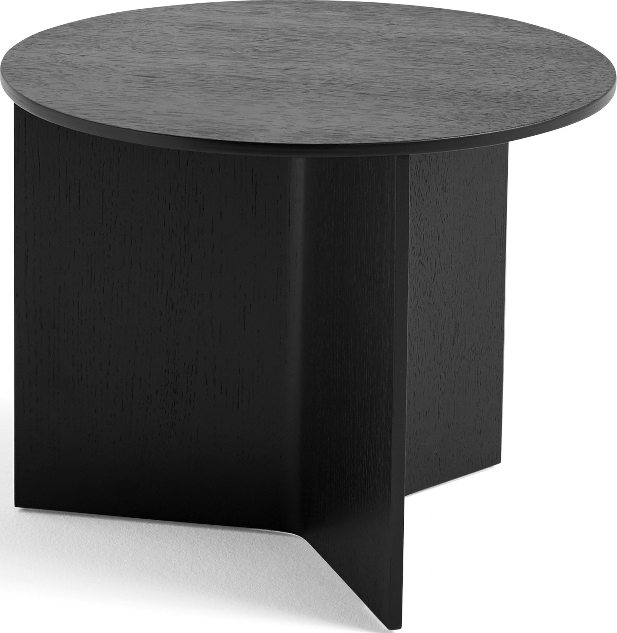 Stolik kawowy Slit okrągły 45 cm czarny drewniany