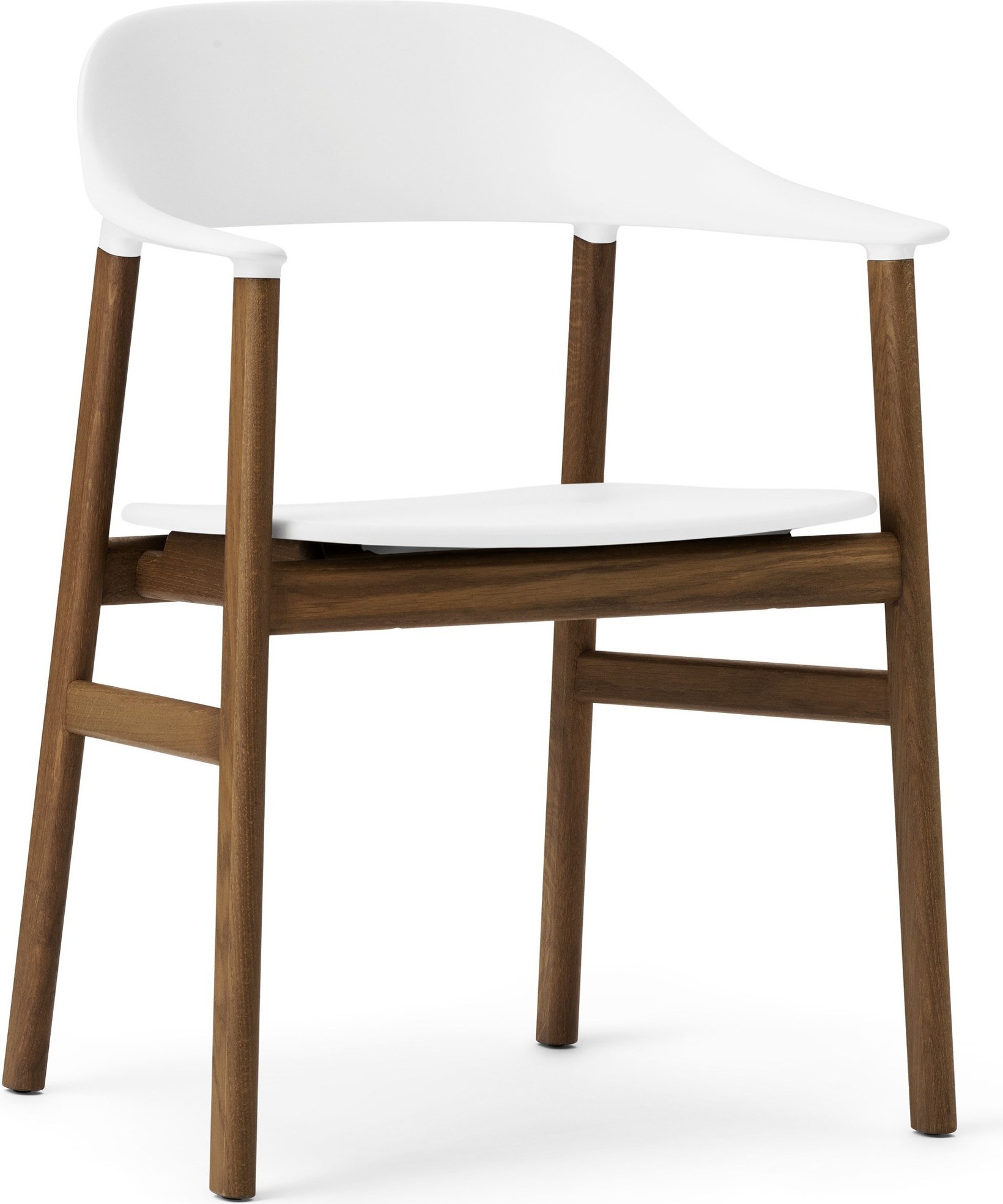 Krzesło z podłokietnikami Herit ciemny dąb białe