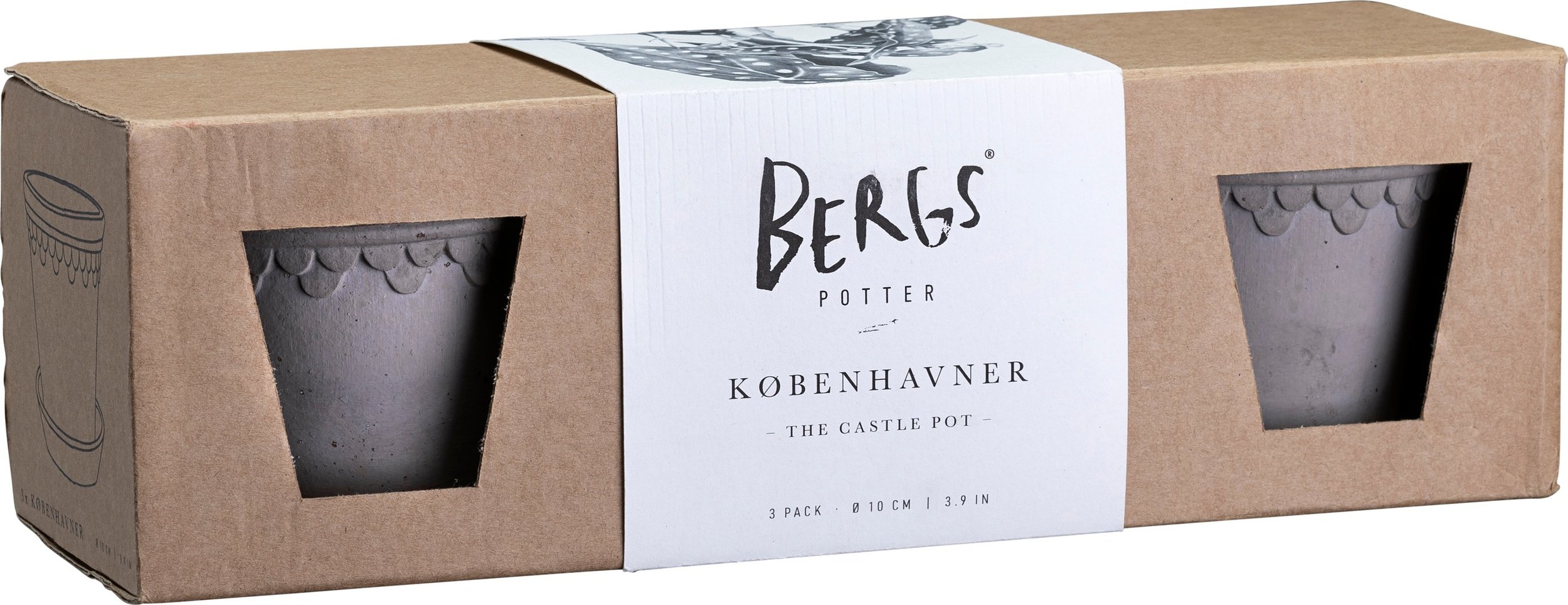 Doniczki Københavner 10 cm szare 3 szt.