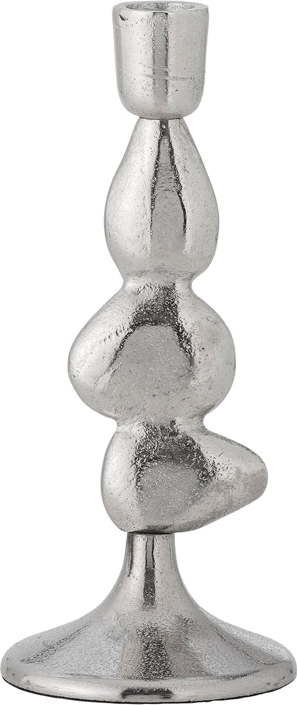 Świecznik na klasyczną świecę Metina 21 cm srebrny
