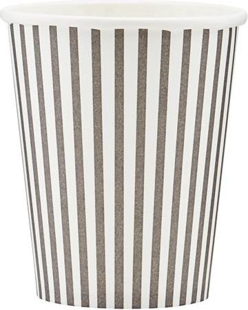 Kubki papierowe Stribe szare 12 szt.