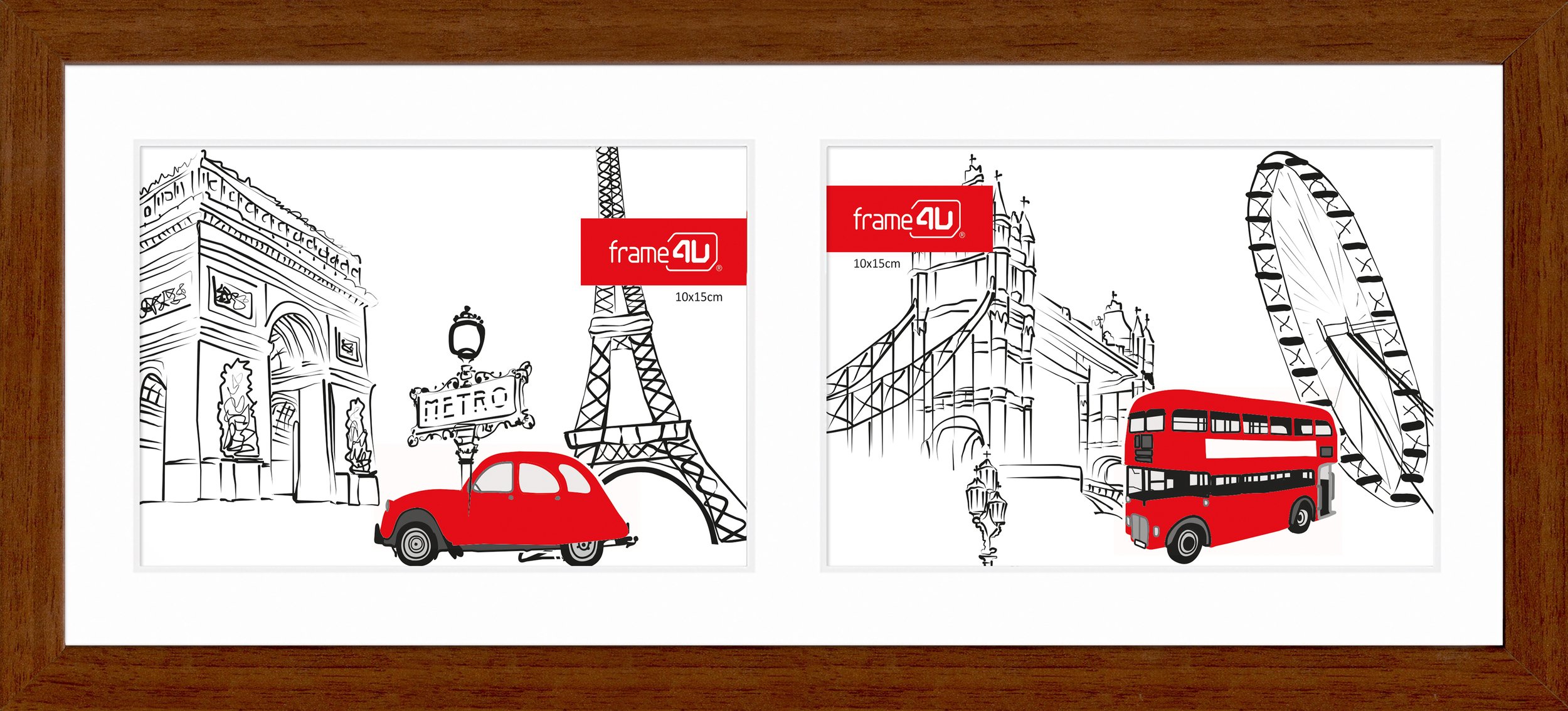 Ramka na zdjęcia Japan 15 x 37 cm jasnobrązowa