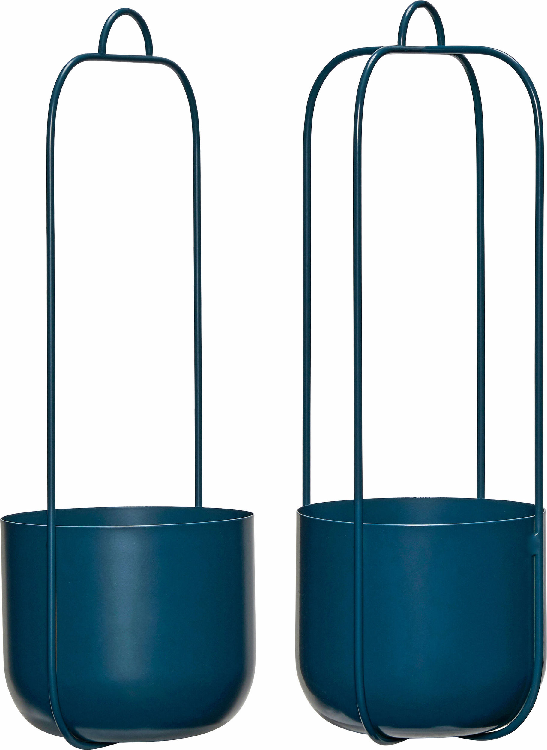 Doniczki wiszące Hübsch petrol metalowe 2 szt.
