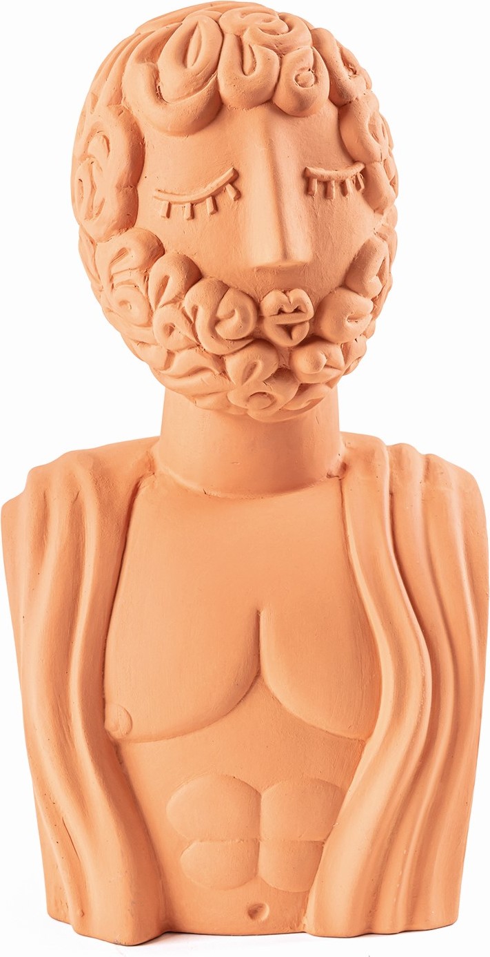 Figurka dekoracyjna Magna Graecia Bust Man 45 cm z terakoty