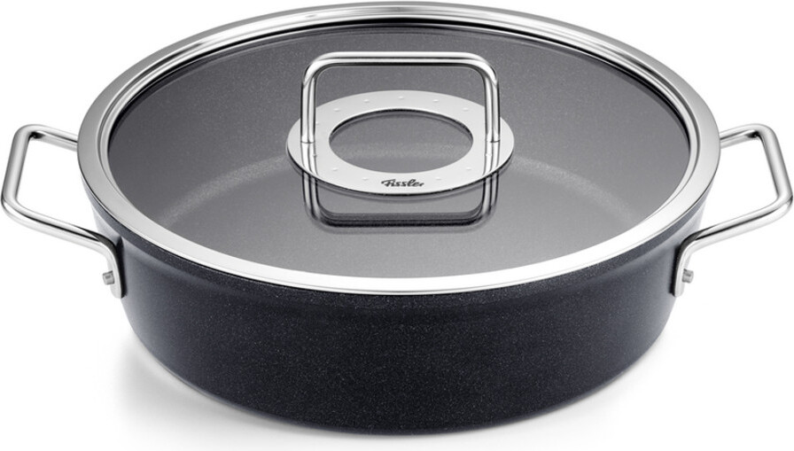 Garnek Adamant niski 28 cm ze szklaną pokrywką