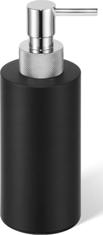 Dozownik do mydła Club gładki czarny mat-chrom