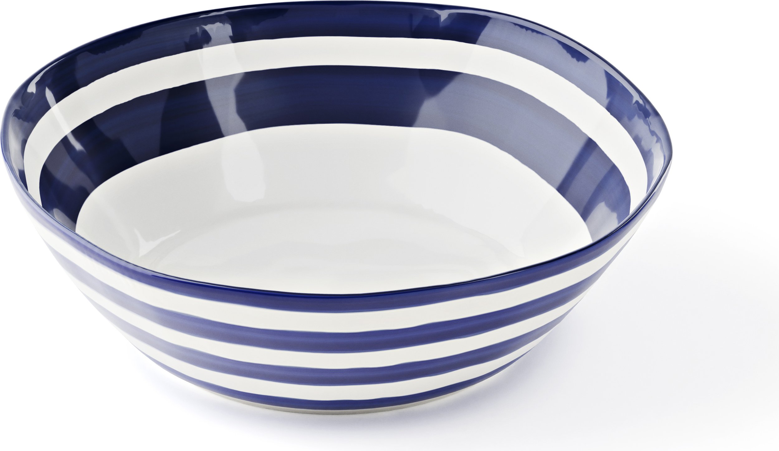 Miska Riviera w paski 30 cm biało-granatowa