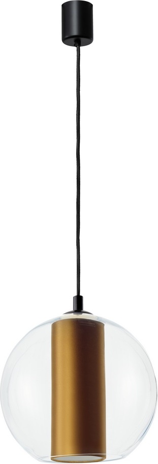 Lampa wisząca Merida L złota z czarnym mocowaniem