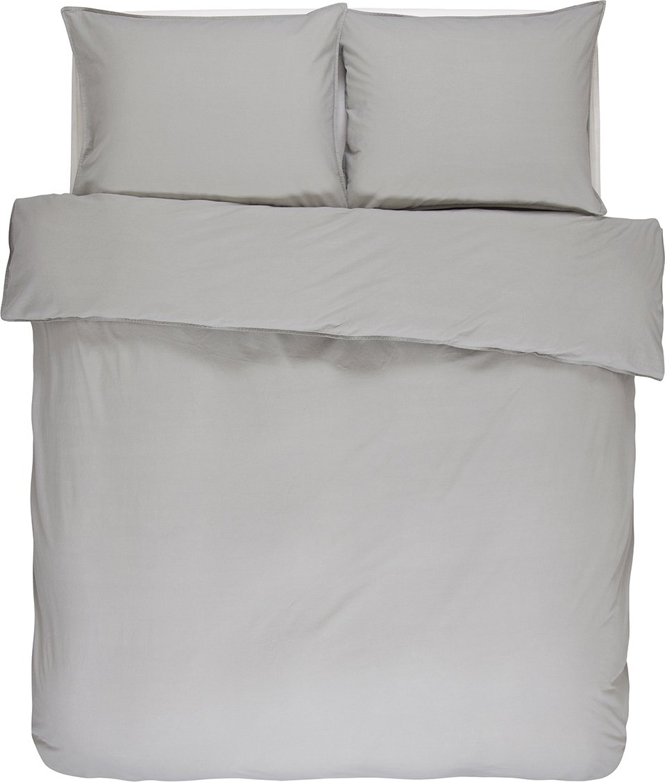 Pościel Guy 240 x 220 cm szara z 2 poszewkami na poduszki 60 x 70 cm zapięcie flap