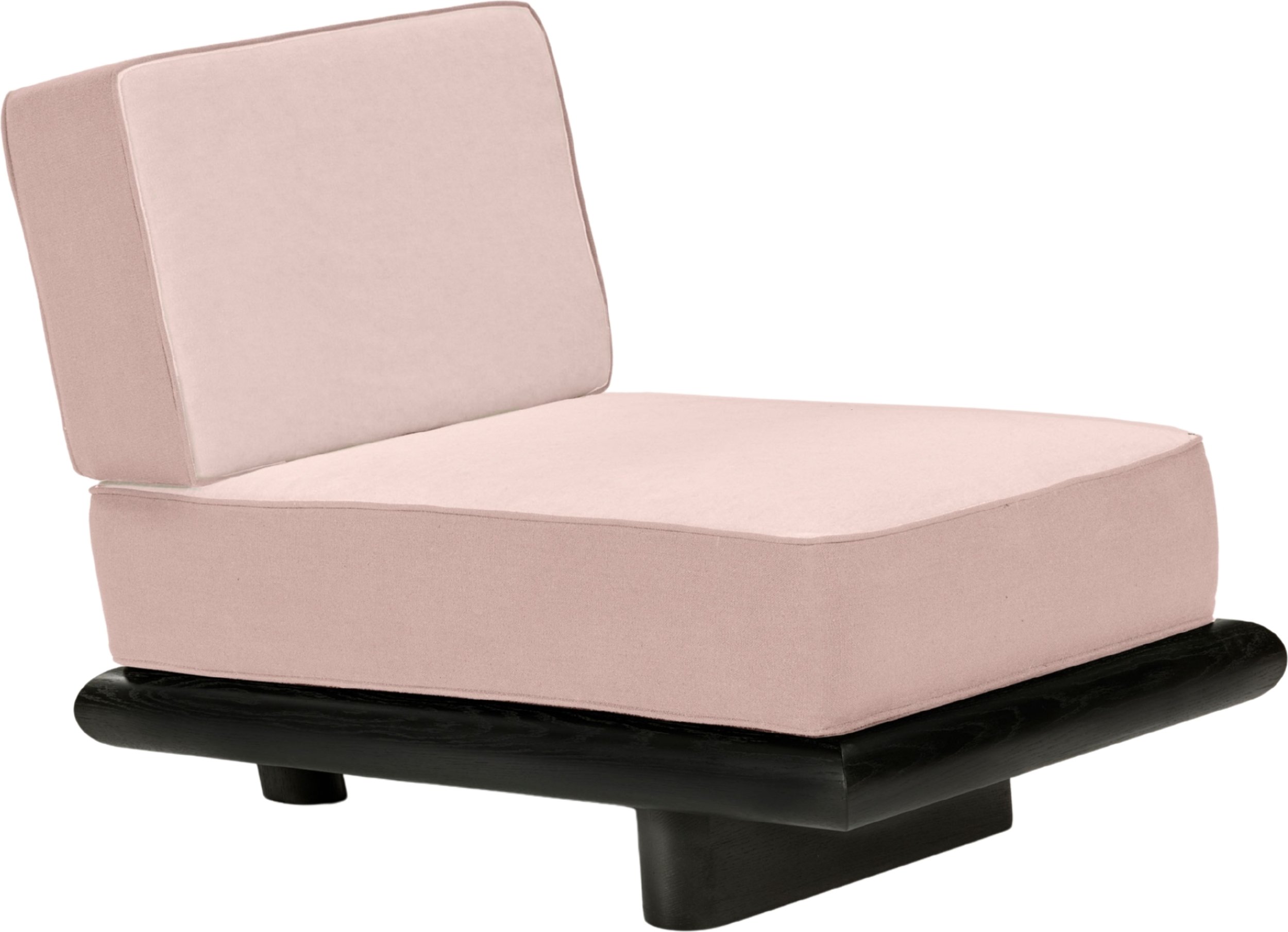 Sofa jednoosobowa Ono 95 cm różowa drewno tulipanowca