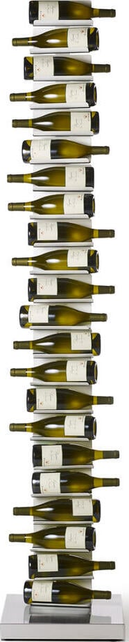 Stojak na wino Ptolomeo 213 cm biały ze srebrną podstawą