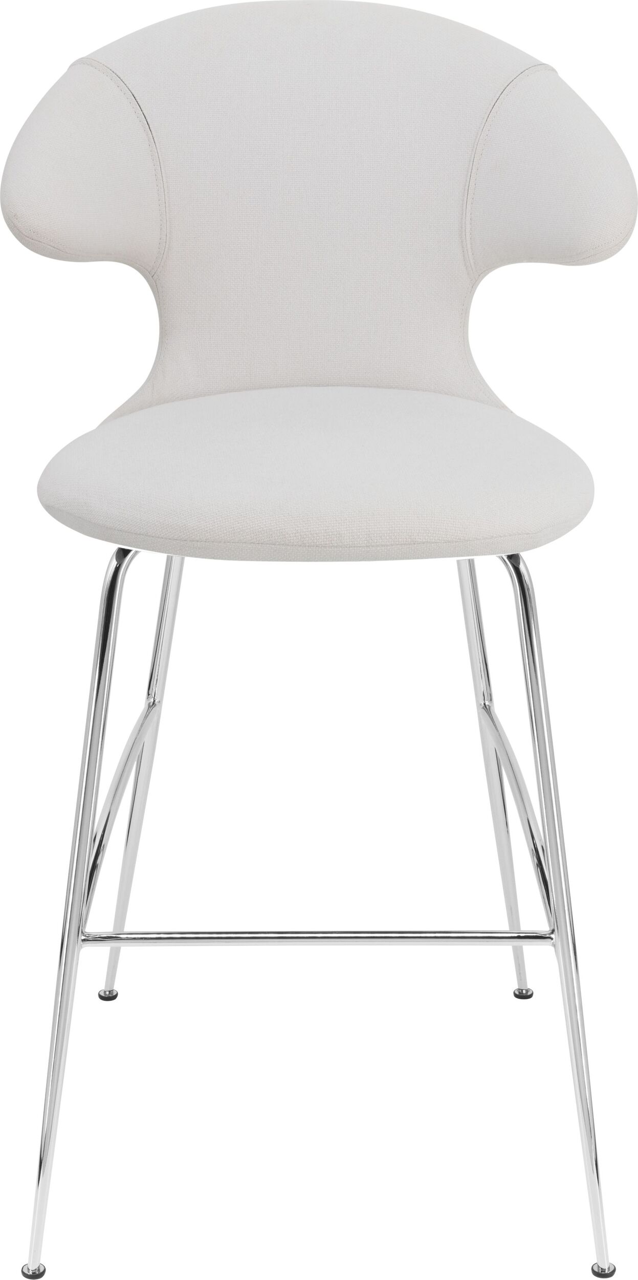 Krzesło barowe Time Flies jasnoszare na chromowanych nogach