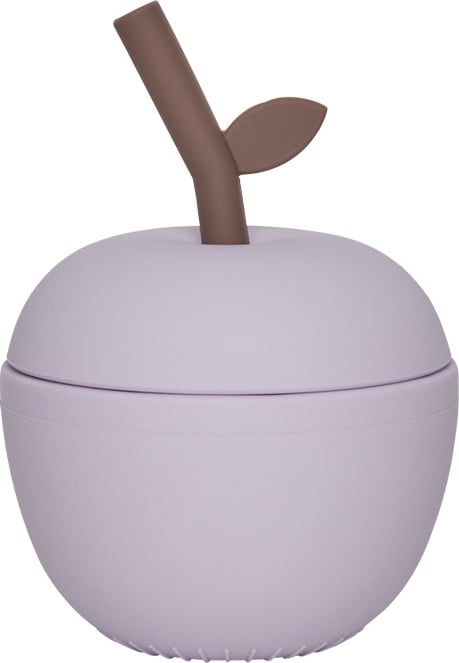 Kubek ze słomką Apple 250 ml lawendowy