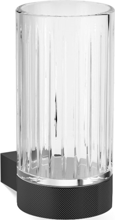 Kubek na szczoteczki do zębów Club karbowany czarny mat ścienny