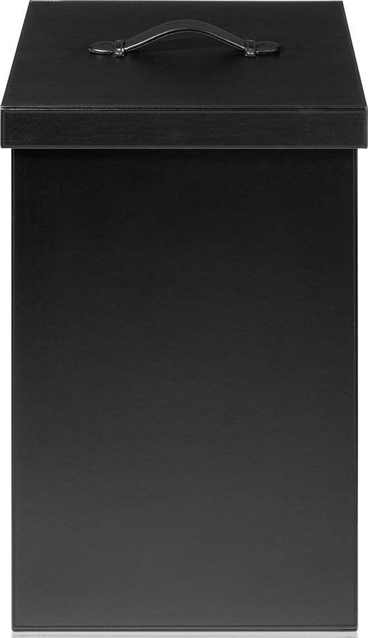 Kosz na pranie Brownie czarny z pokrywką