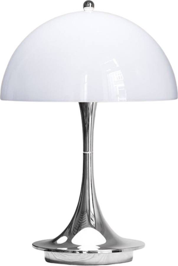 Lampa bezprzewodowa Panthella biało-srebrna z ładowaniem indukcyjnym