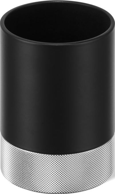 Kubek łazienkowy Club czarny mat-chrom