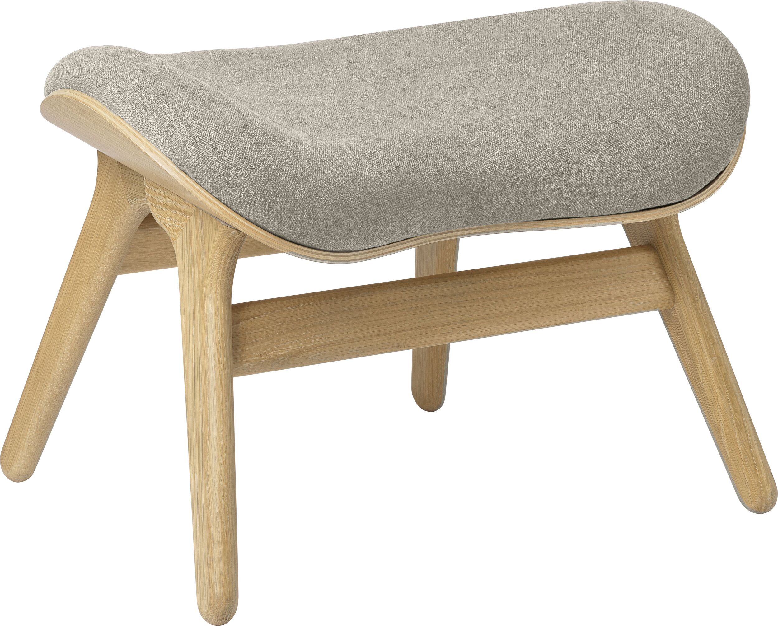 Podnóżek Conversation Piece jasnopiaskowy na dębowych nogach