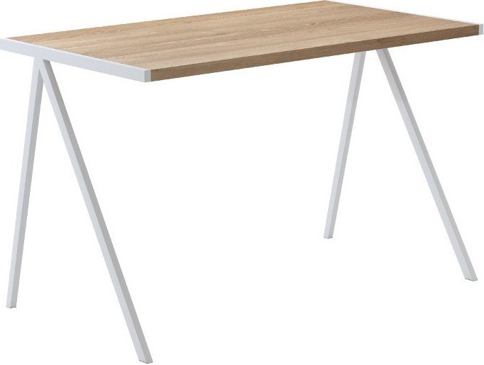 Biurko elg jesionowy blat śnieżnobiała rama