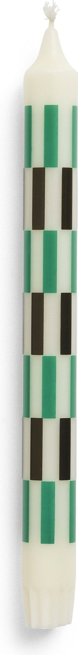 Świeca Hay Pattern szachownica biało-zielono-czarna