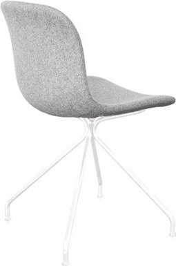 Krzesło Troy 4 star tapicerowane lakierowana rama biała jasnoszare
