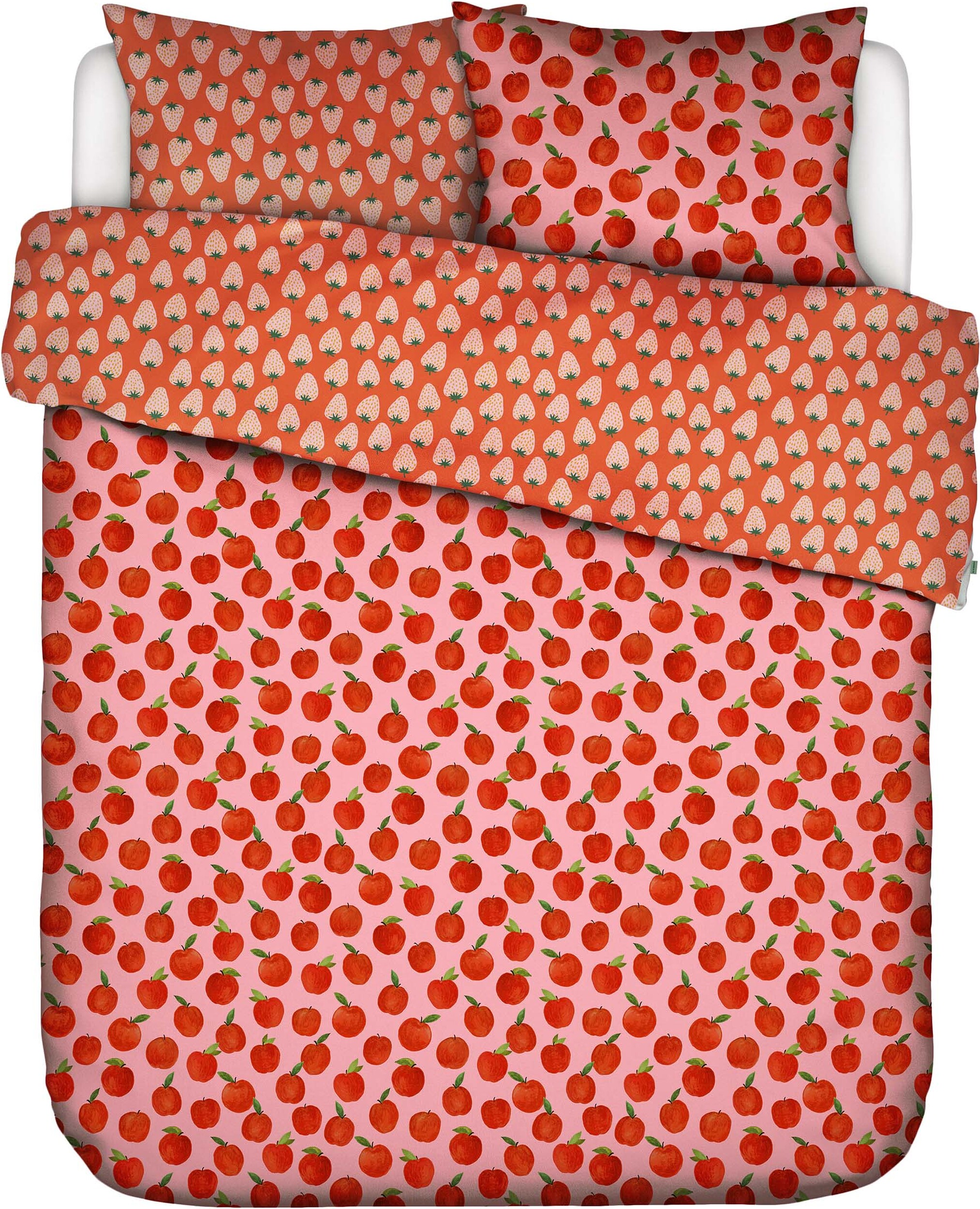 Pościel Vitamin Boost 200 x 220 cm różowa z 2 poszewkami na poduszki 60 x 70 cm zapięcie flap