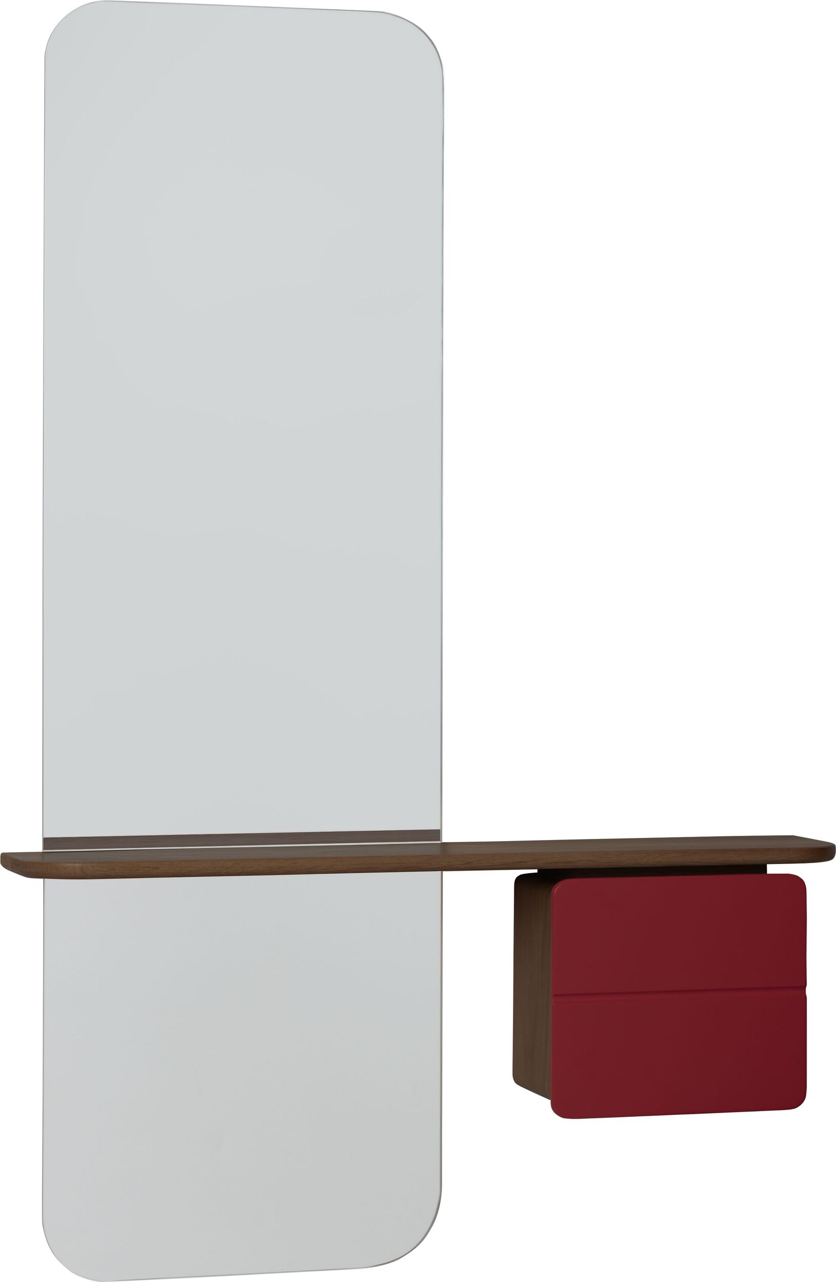 Lustro z półką One More Look ciemny dąb szafka rubinowa