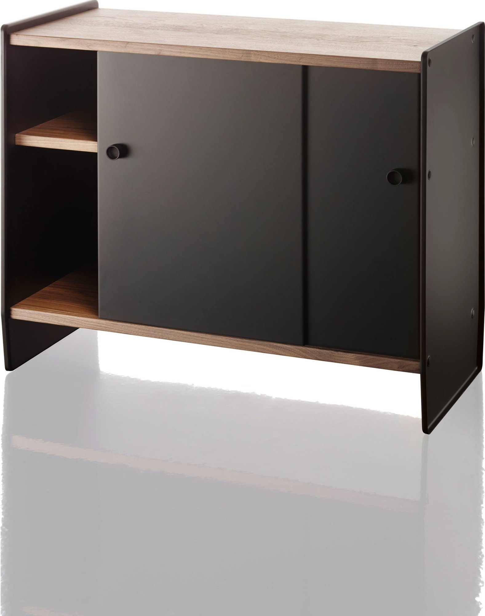 Szafka wysoka Theca 123 cm MDF czarna orzech