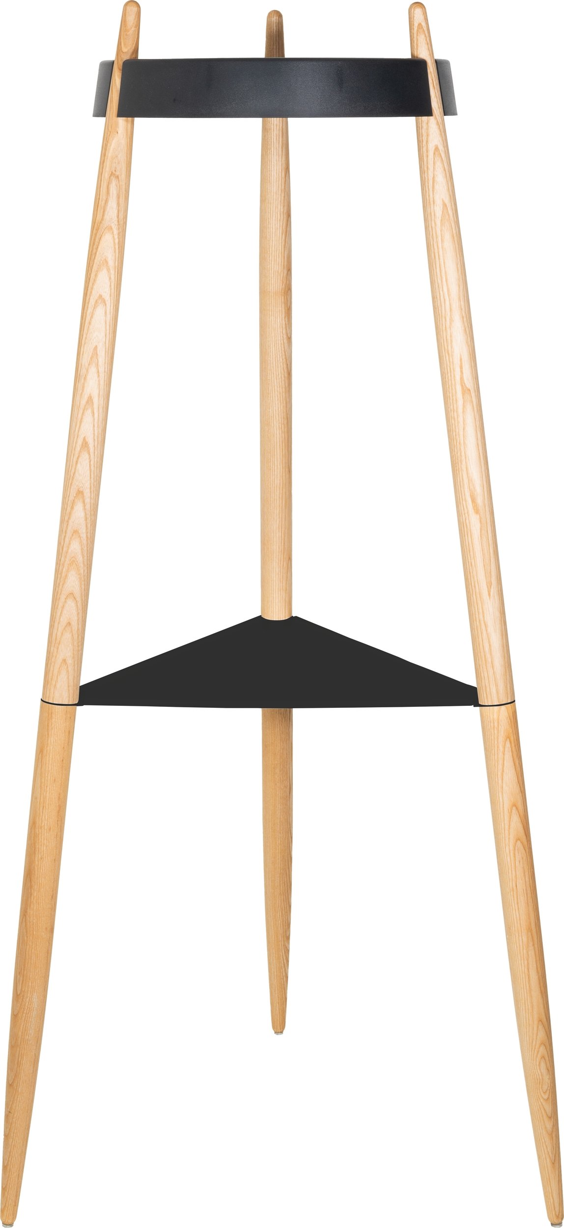 Stolik boczny Liolà wysoki 135 cm czarny na jasnych jesionowych nogach