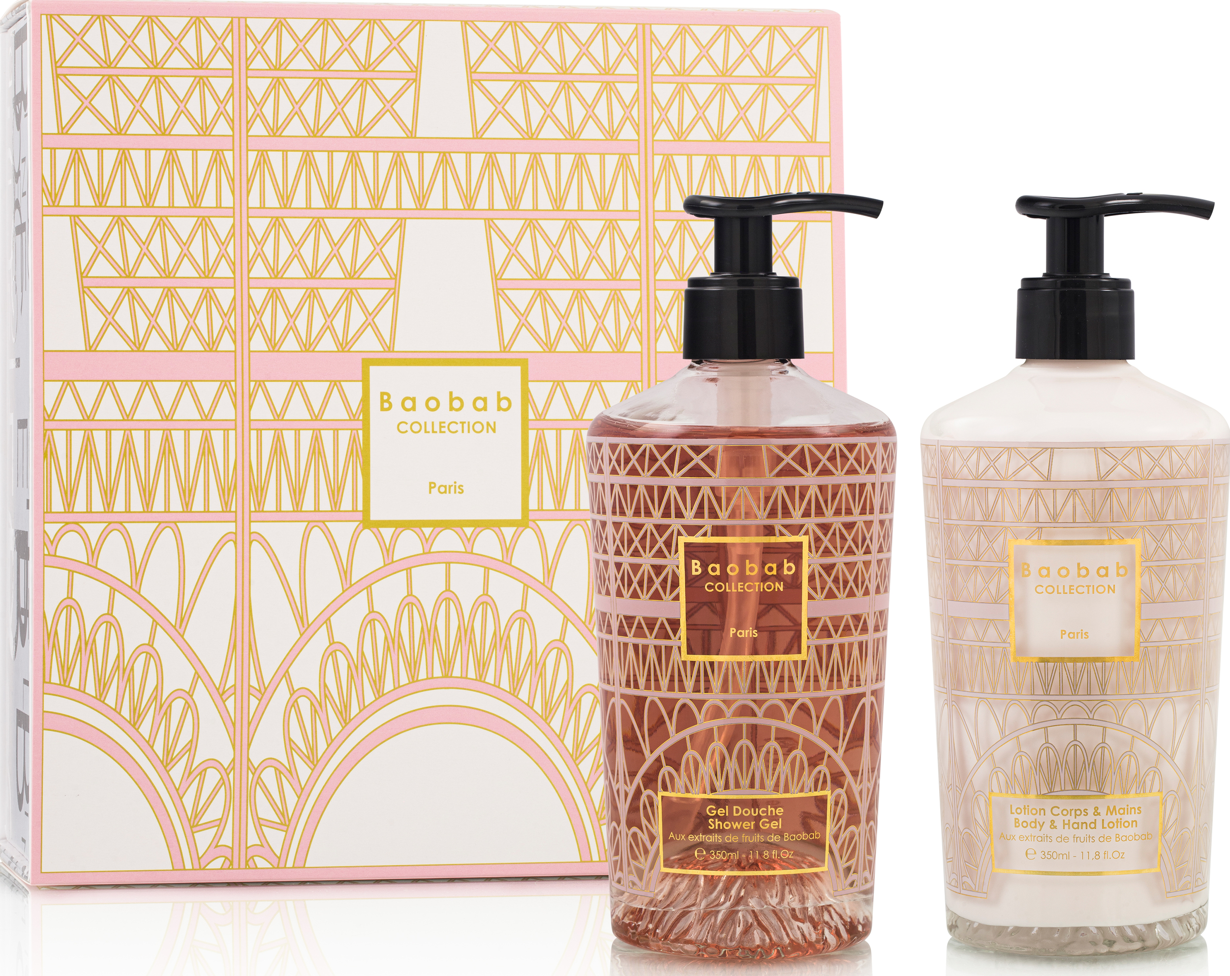 Żel pod prysznic i balsam do ciała Baobab Gift Box Paris 2 el.