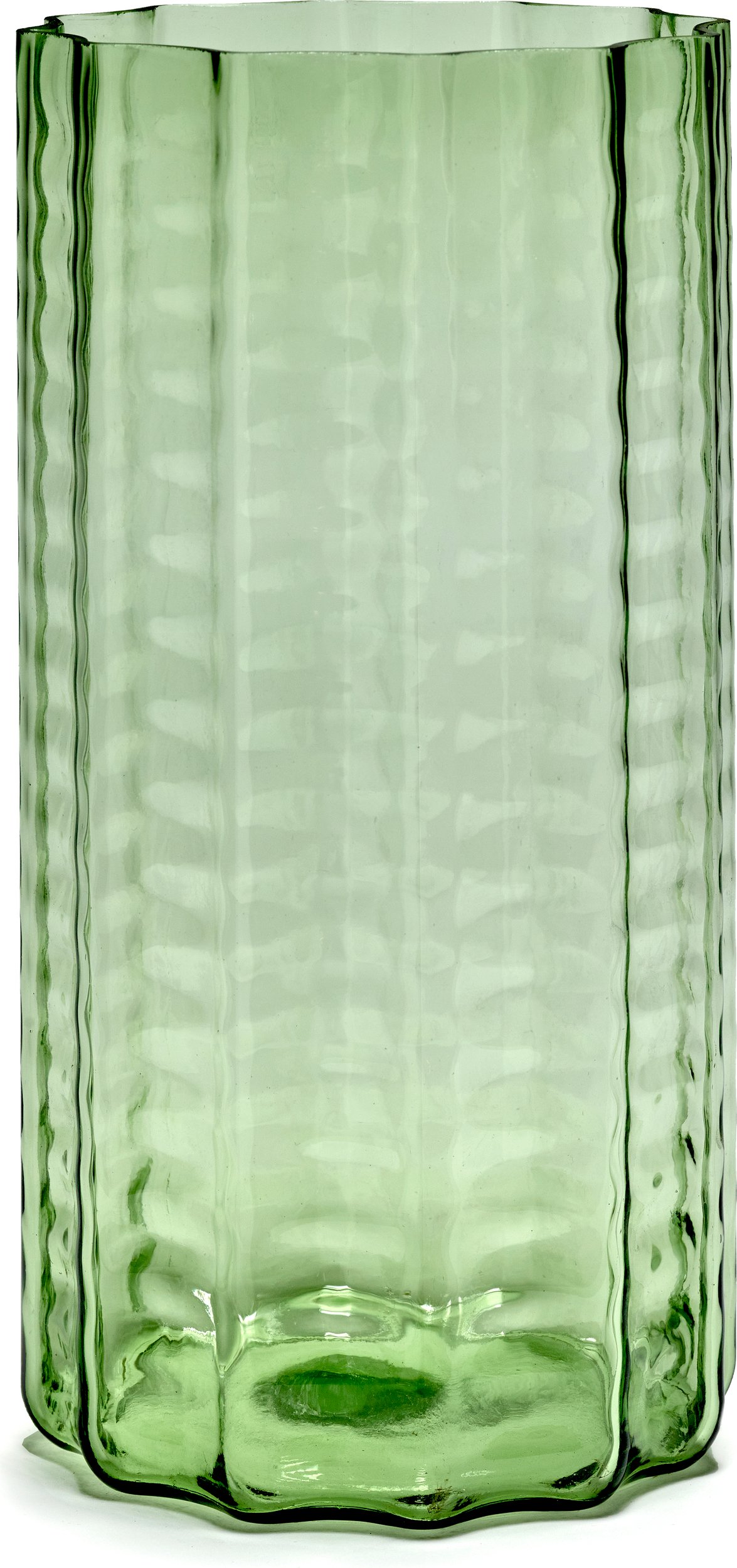 Wazon Waves cylindryczny 35 cm zielony