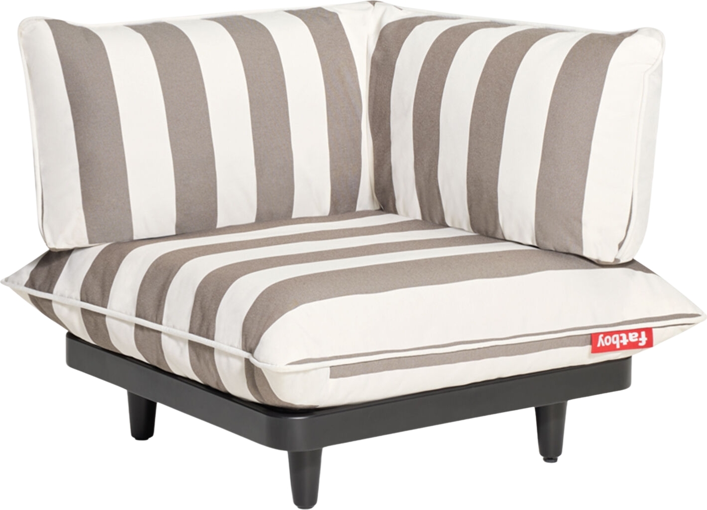 Narożnik ogrodowy lewostronny Paletti w paski brązowo-kremowy