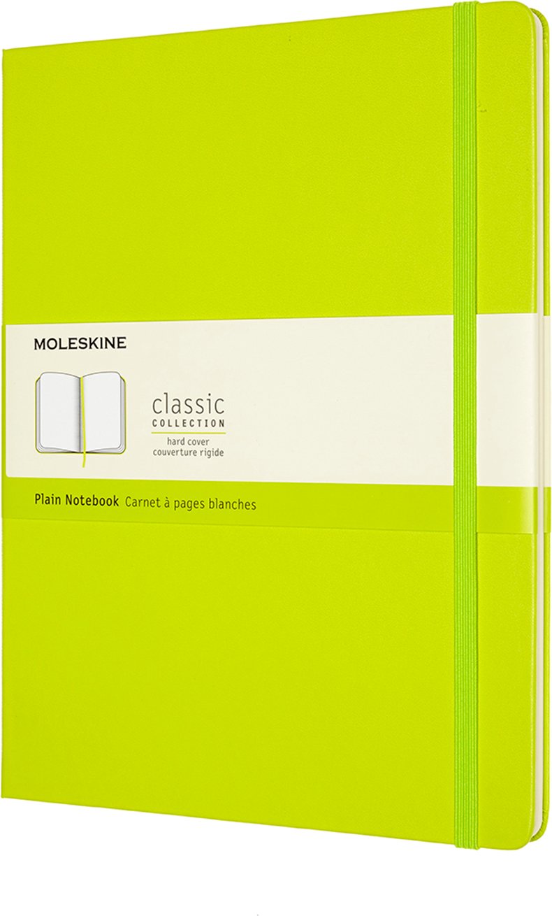 Notes gładki Moleskine w twardej oprawie XL limonkowy