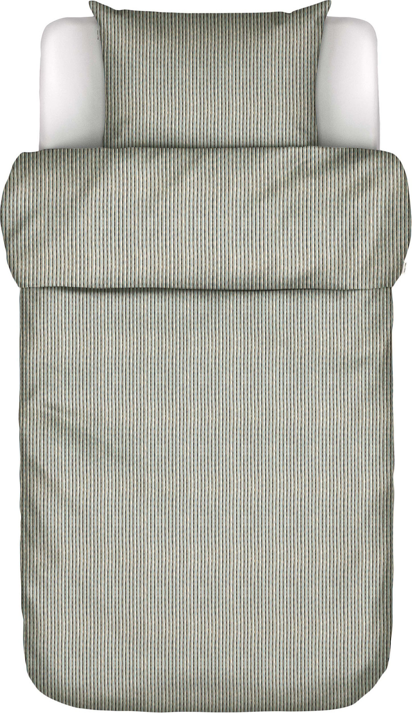 Pościel Janne 155 x 220 cm oliwkowo-szara z poszewką na poduszkę 80 x 80 cm zapięcie suwak