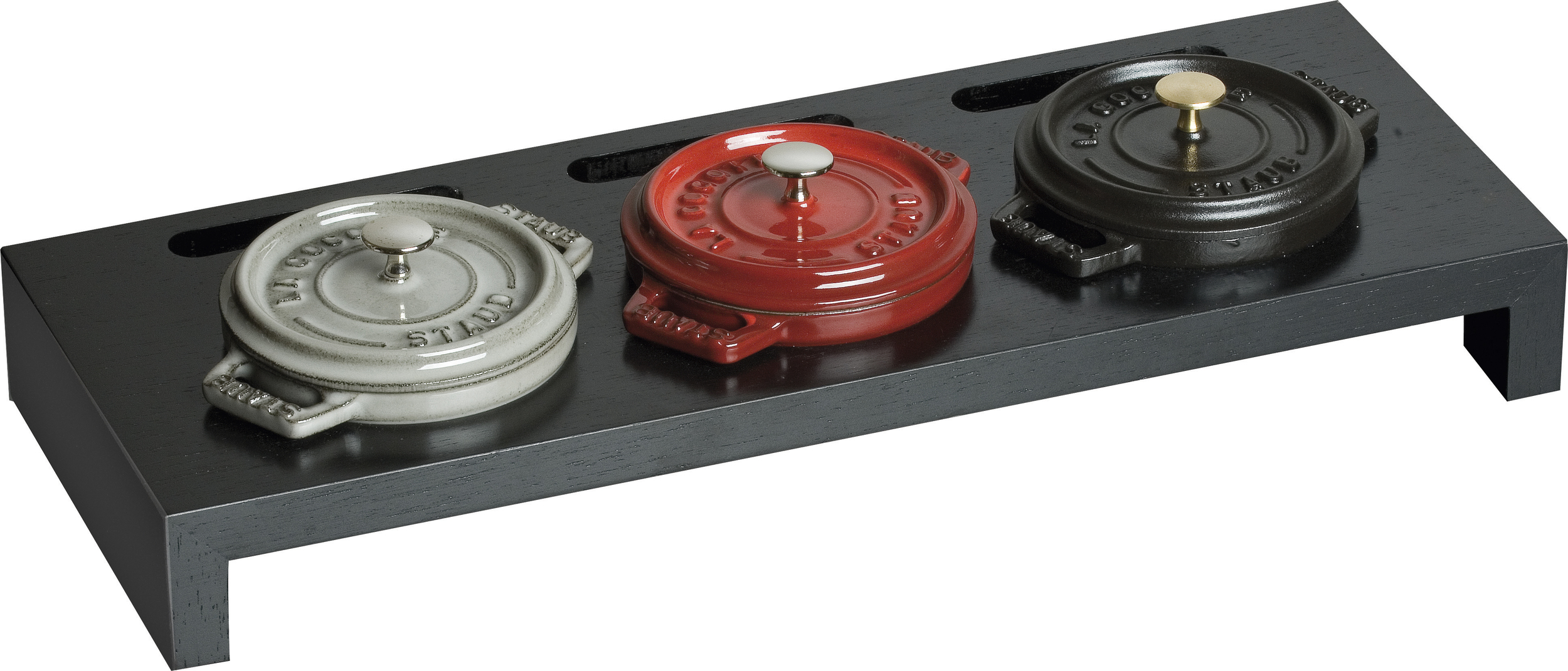 Stojak na naczynia do zapiekania Mini Cocotte 42 cm czarny