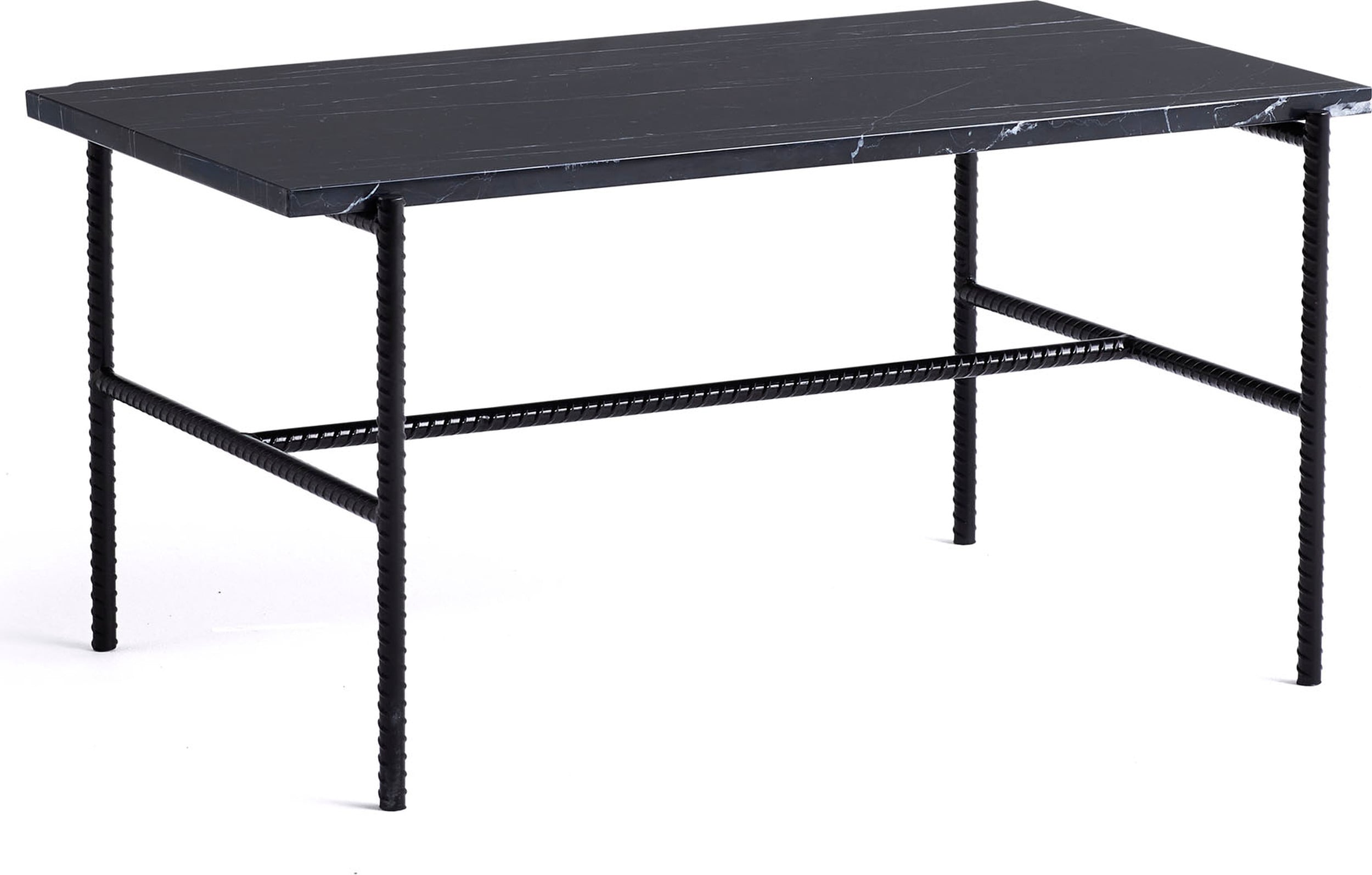 Stolik kawowy Rebar 80 x 49 x 40,5 cm czarny marmur