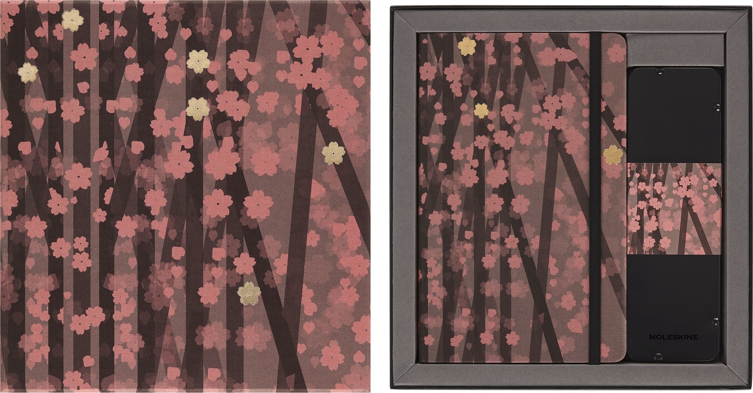 Notes Moleskine Sakura L z zestawem kredek w pudełku prezentowym 2 el.