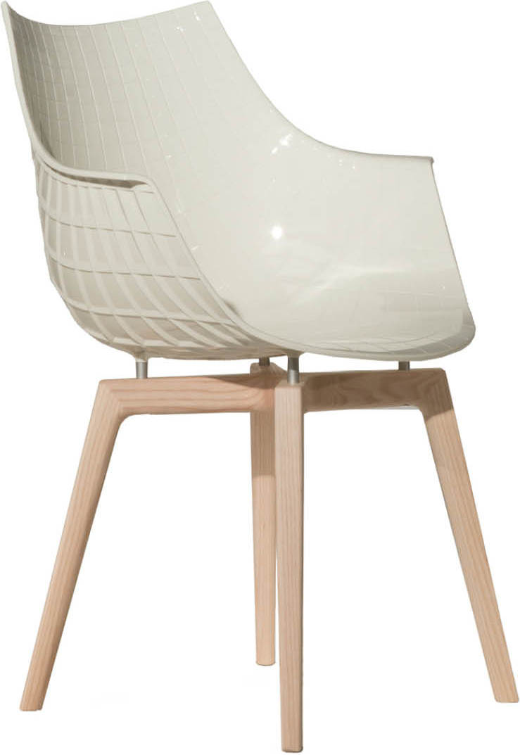 Krzesło Meridiana białe na drewnianych nogach