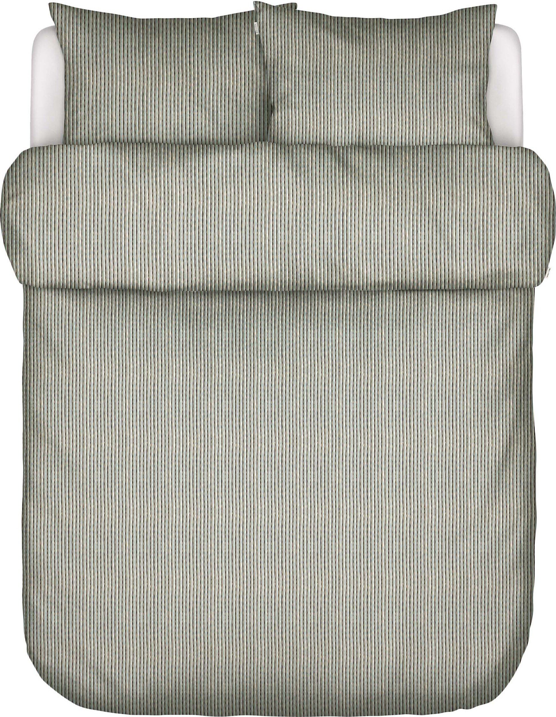 Pościel Janne 200 x 200 cm oliwkowo-szara z 2 poszewkami na poduszki 80 x 80 cm zapięcie suwak